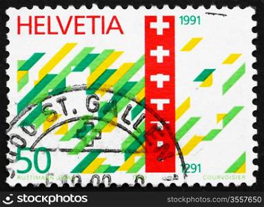 SWITZERLAND - CIRCA 1990: a stamp printed in the Switzerland shows Postage Stamp Swiss Confederation, 700th Anniversary, circa 1990