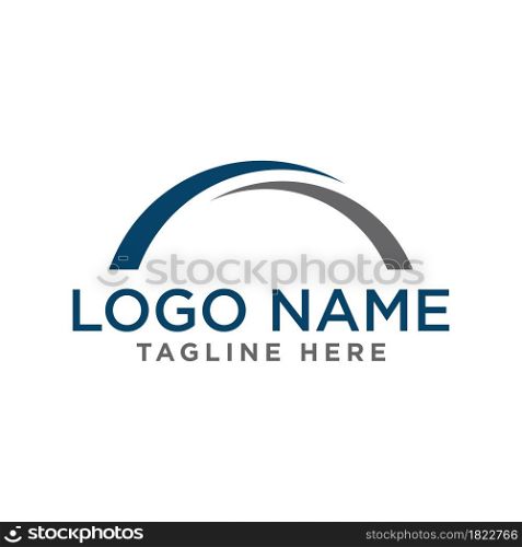 swoosh logo vector design template