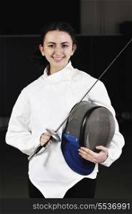 sword sport young athlete portrait at training