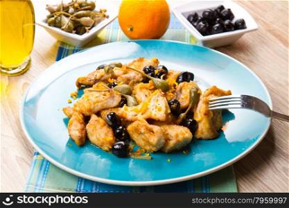 swordfish stew with caper and olives