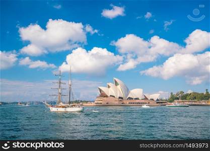 Sydney, Australia - MAy 18, 2019: Sydney Opera House with blue sky, Sydney, Australia