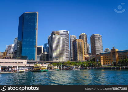 Sydney city center and Harbour in Australia. Sydney Harbour, Australia