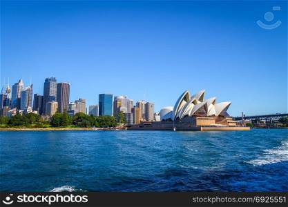 Sydney city center and Opera House panorama, Australia. Sydney city center and Opera House, Australia