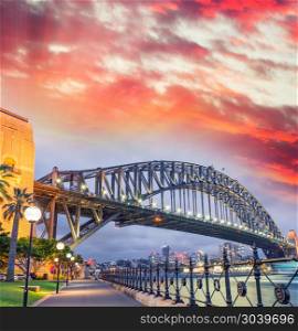 Sydney Harbour Bridge with a beautiful sunset, NSW - Australia. Sydney Harbour Bridge with a beautiful sunset, NSW - Australia.