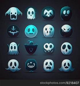 symbol ghost scary character ai generated. boo costume, icon fantasy, fly monster symbol ghost scary character illustration. symbol ghost scary character ai generated