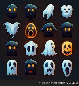symbol ghost scary character ai generated. boo costume, icon fantasy, fly monster symbol ghost scary character illustration. symbol ghost scary character ai generated