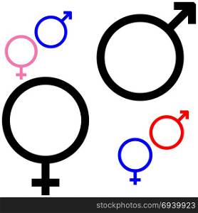 Symbol of gender, symbol Mars and Venus.. Symbol of gender, symbol Mars and Venus it is set.