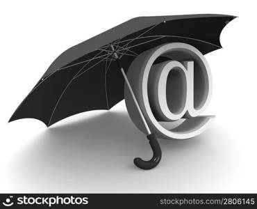 symbol of internet with umbrella. 3d