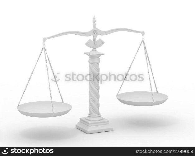 Symbol of justice. Scale. 3d