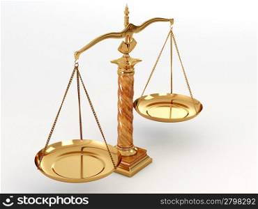 Symbol of justice. Scale. 3d
