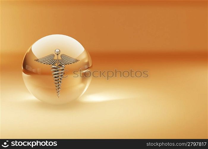 Symbol of medicine. Abstract background. 3d