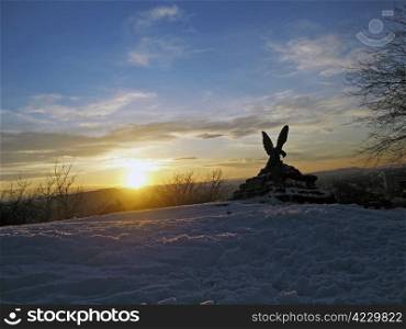Symbol of Pyatigorsk and the sunset