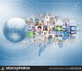 Symbol of social network. Symbol of social network with people images