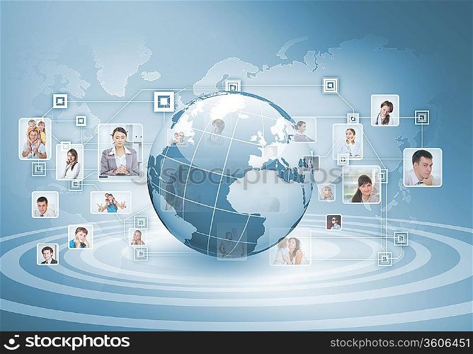 Symbol of social network with people images