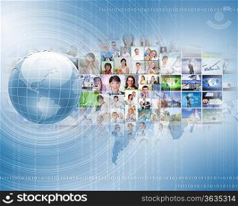 Symbol of social network with people images