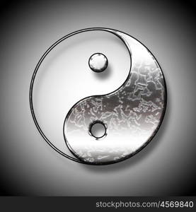 Symbol of yin and yang of the background. The sign of the two elements.