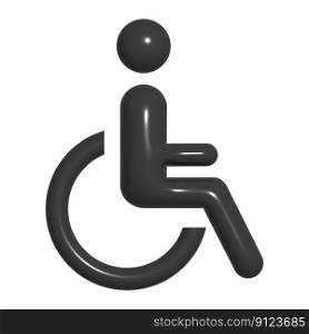 Symbol sign of people with disabilities - 3D image. Symbol sign of people with disabilities, 3D image