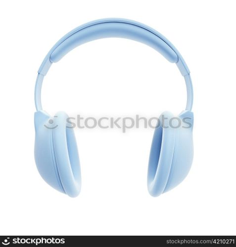 symbolic headphones, isolated 3d rendering