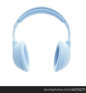 symbolic headphones, isolated 3d rendering