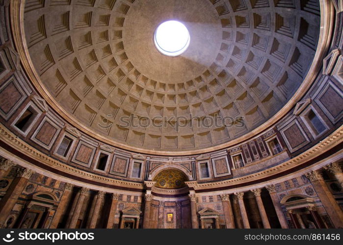 Symmetrical dome with light beam through opening