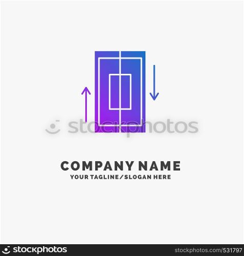 sync, synchronization, data, phone, smartphone Purple Business Logo Template. Place for Tagline.. Vector EPS10 Abstract Template background