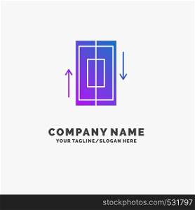 sync, synchronization, data, phone, smartphone Purple Business Logo Template. Place for Tagline.. Vector EPS10 Abstract Template background