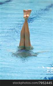 Synchronized swimmer legs movement