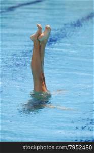 Synchronized swimmer legs movement