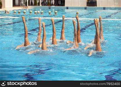 Synchronized swimming choreography