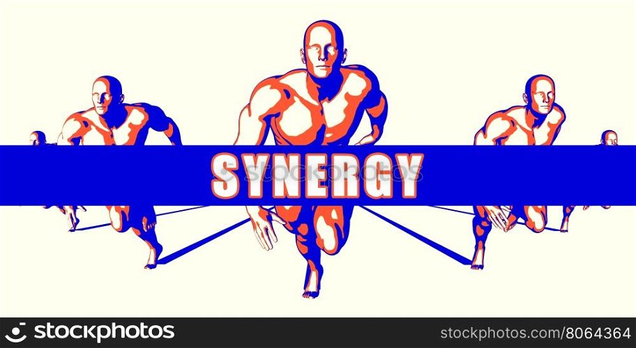 Synergy as a Competition Concept Illustration Art. Synergy