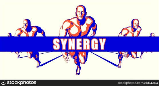 Synergy as a Competition Concept Illustration Art. Synergy