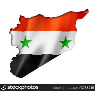 Syria flag map, three dimensional render, isolated on white