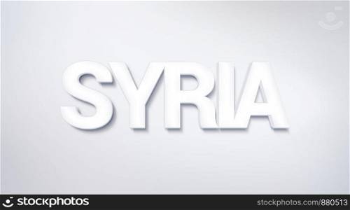 Syria, text design. calligraphy. Typography poster. Usable as Wallpaper background