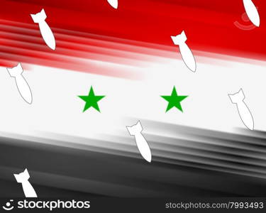 Syrian flag and air warheads illustration. Abstract Syrian flag and air warheads illustration