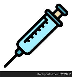 Syringe hormones icon. Outline syringe hormones vector icon color flat isolated. Syringe hormones icon color outline vector