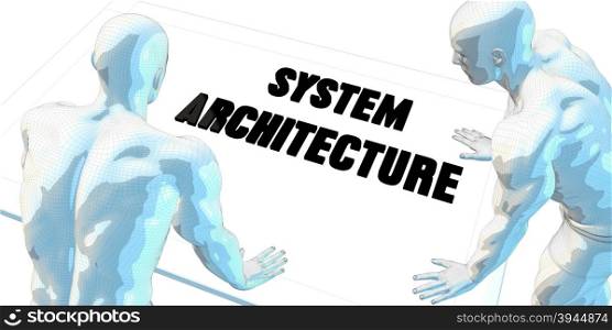 System Architecture Discussion and Business Meeting Concept Art. System Architecture