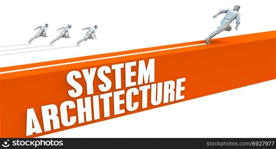 System Architecture Express Lane with Business People Running. System Architecture