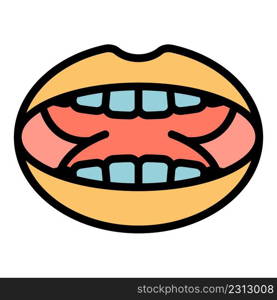System tonsillitis icon. Outline system tonsillitis vector icon color flat isolated. System tonsillitis icon color outline vector