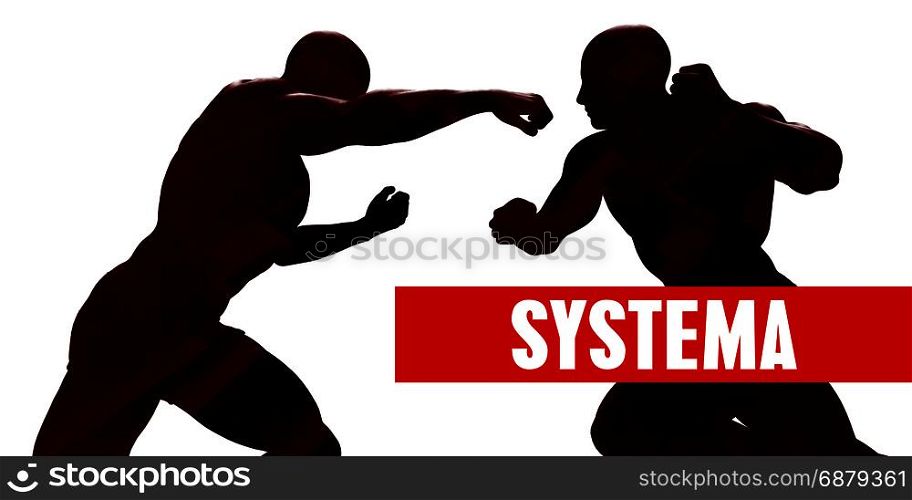 Systema Class with Silhouette of Two Men Fighting. Systema