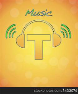 T, music logo.