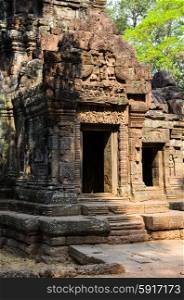 Ta Som, part of Khmer Angkor temple complex, popular among tourists ancient lanmark and place of worship in Southeast Asia. Siem Reap, Cambodia.