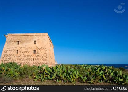 Tabarca island tower Torre de San Jose was a prision and castle in Alicante Spain