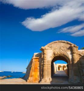 Tabarca Puerta de San Miguel de Tierra fort door arc in Alicante Spain