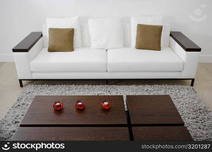 Table and a couch in a living room