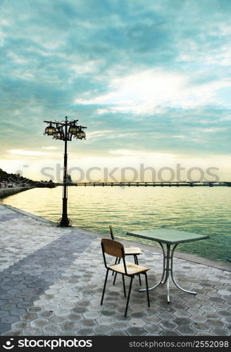 Table by the sea