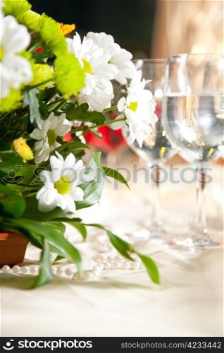 Table decor with flowers