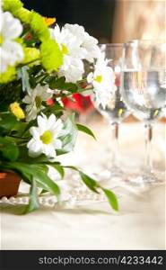Table decor with flowers
