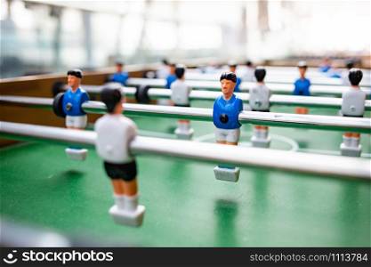 Table football competition concept with team play together. Table football competition concept with team play