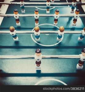 Table football game. Soccer table game