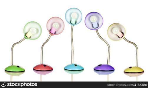 Table lamps, isolated on a white background